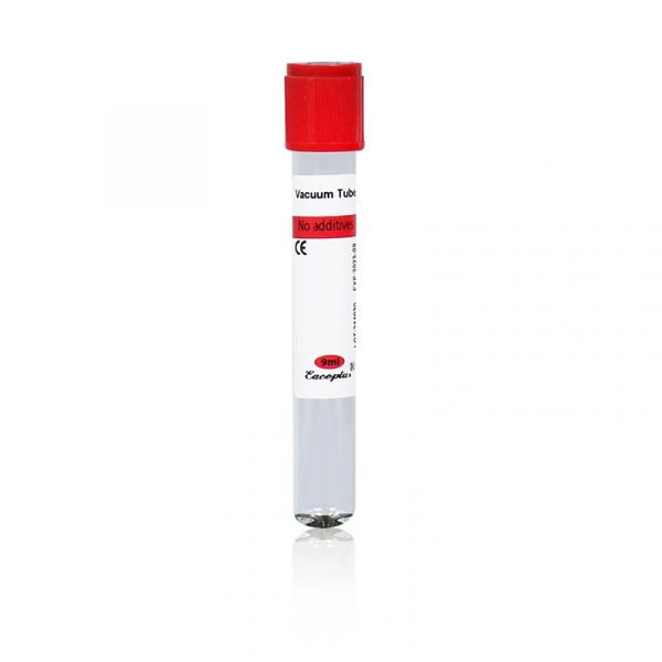 Additive free medical test tube for serum collection