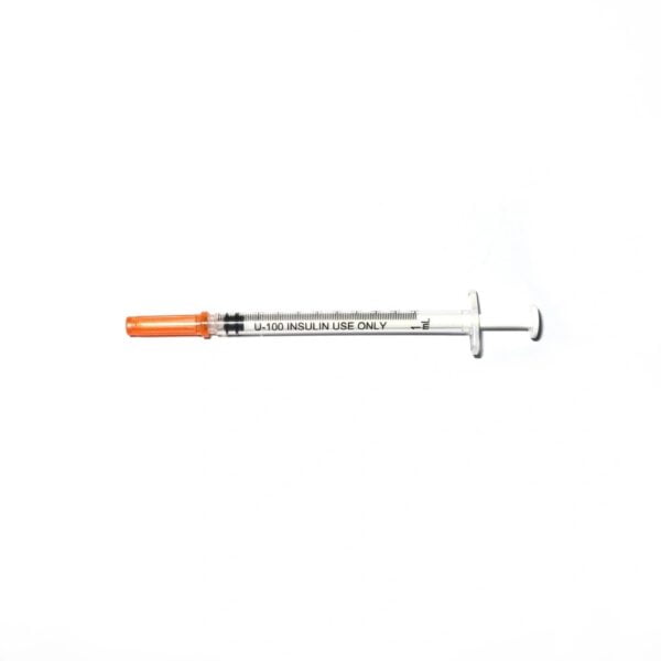 Sterile Disposable Medical Insulin Syringe with Orange Cap 2